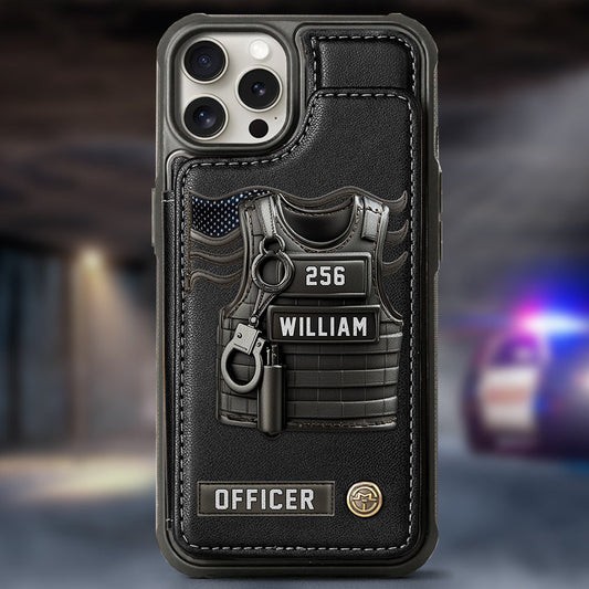 Serve And Protect - Personalized Police Officer Wallet Phone Case