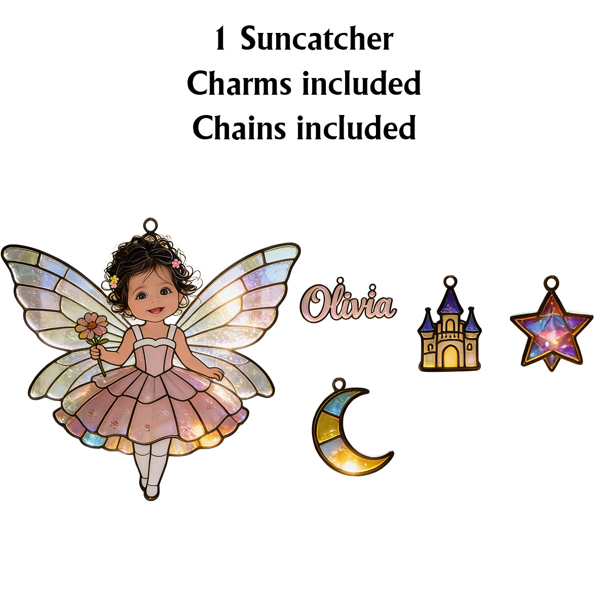 Attrape-Rêves Personnalisé à Partir de Photo - Suncatcher Enfant Suspendu avec Charms