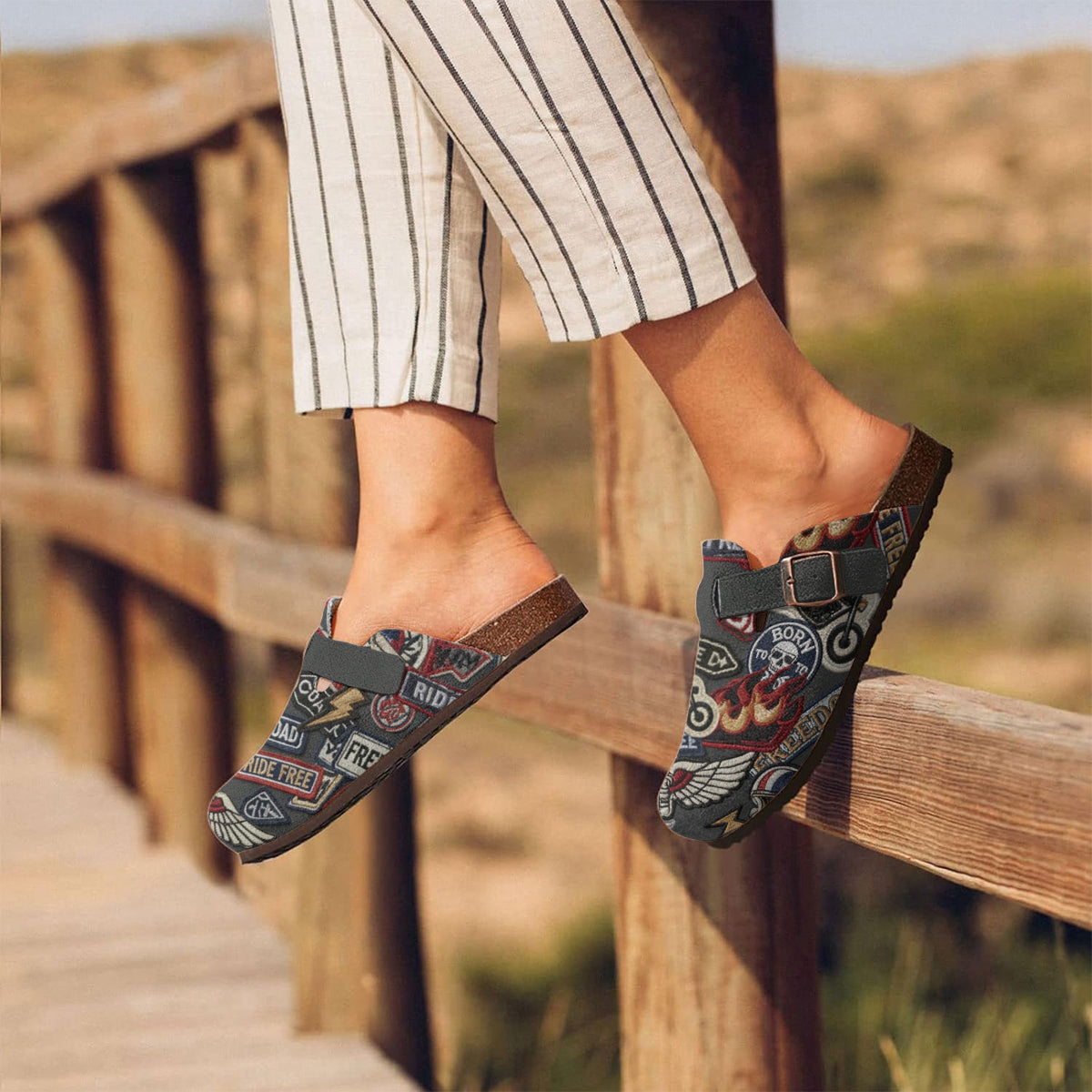 Cadeau pour motards - Sabots de motard personnalisés avec soutien de la voûte plantaire