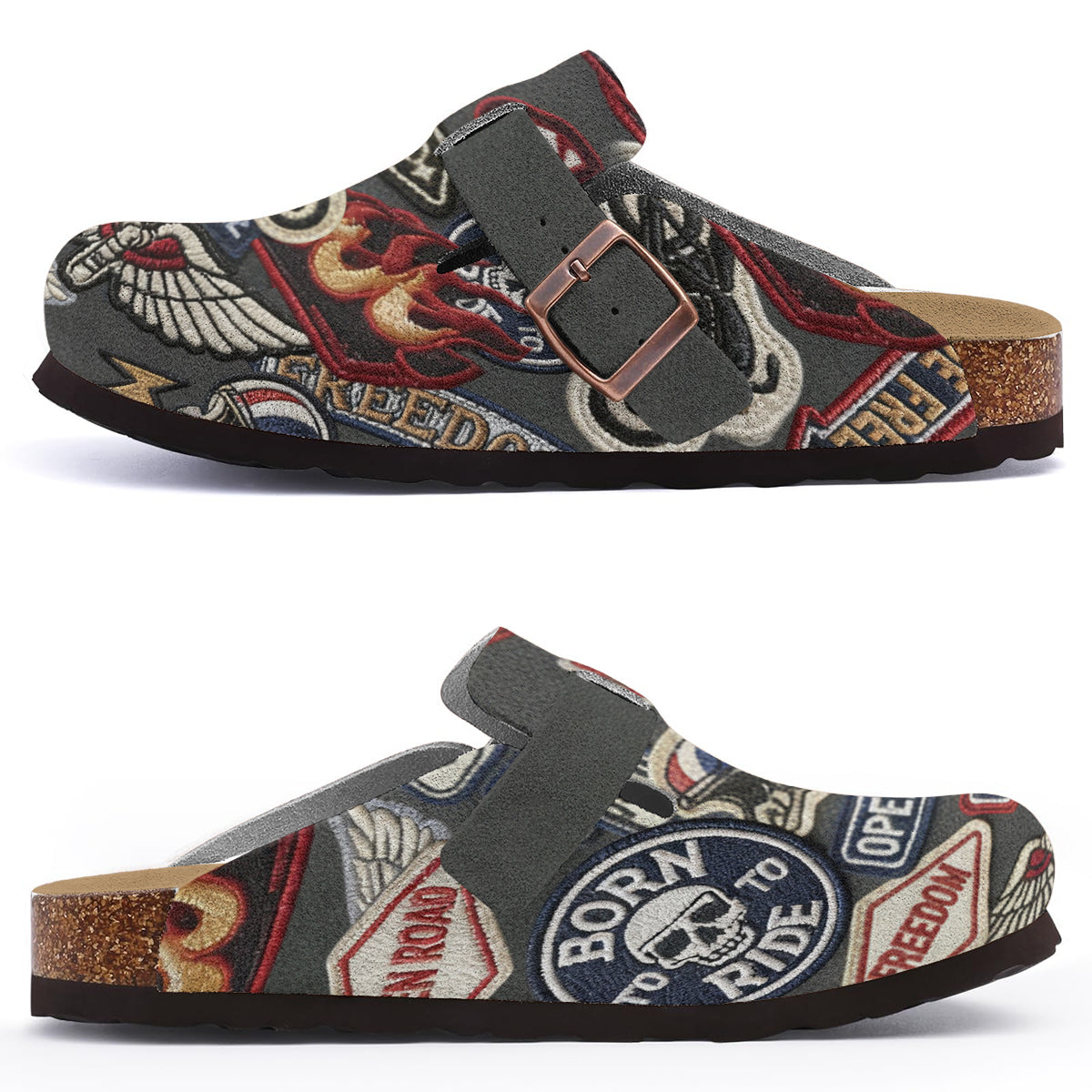 Cadeau pour motards - Sabots de motard personnalisés avec soutien de la voûte plantaire