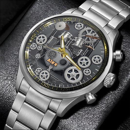 Vie de batteur - Montre-bracelet personnalisée pour batteur