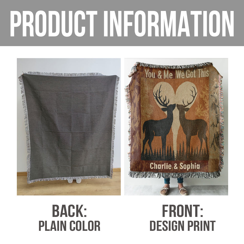 Toi et moi, on gère ! - Couverture tissée personnalisée pour couple
