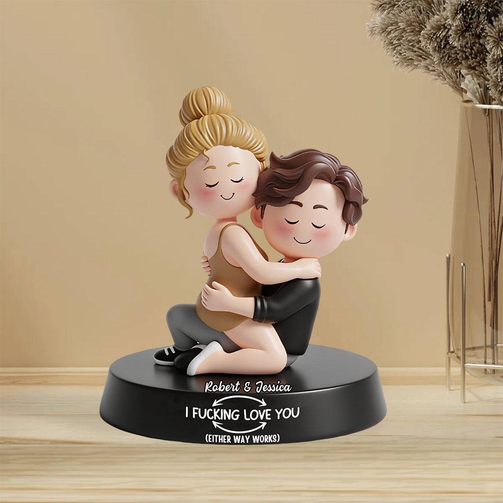 I Love You Either Way Works Funny - Personalized Couple Custom Shaped Acrylic Plaque