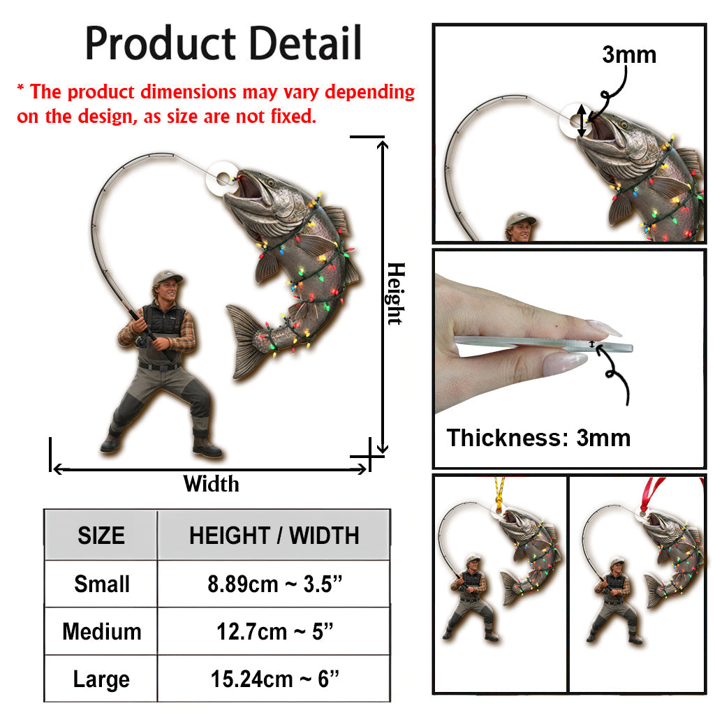 Accro à Noël - Ornement de pêche personnalisé