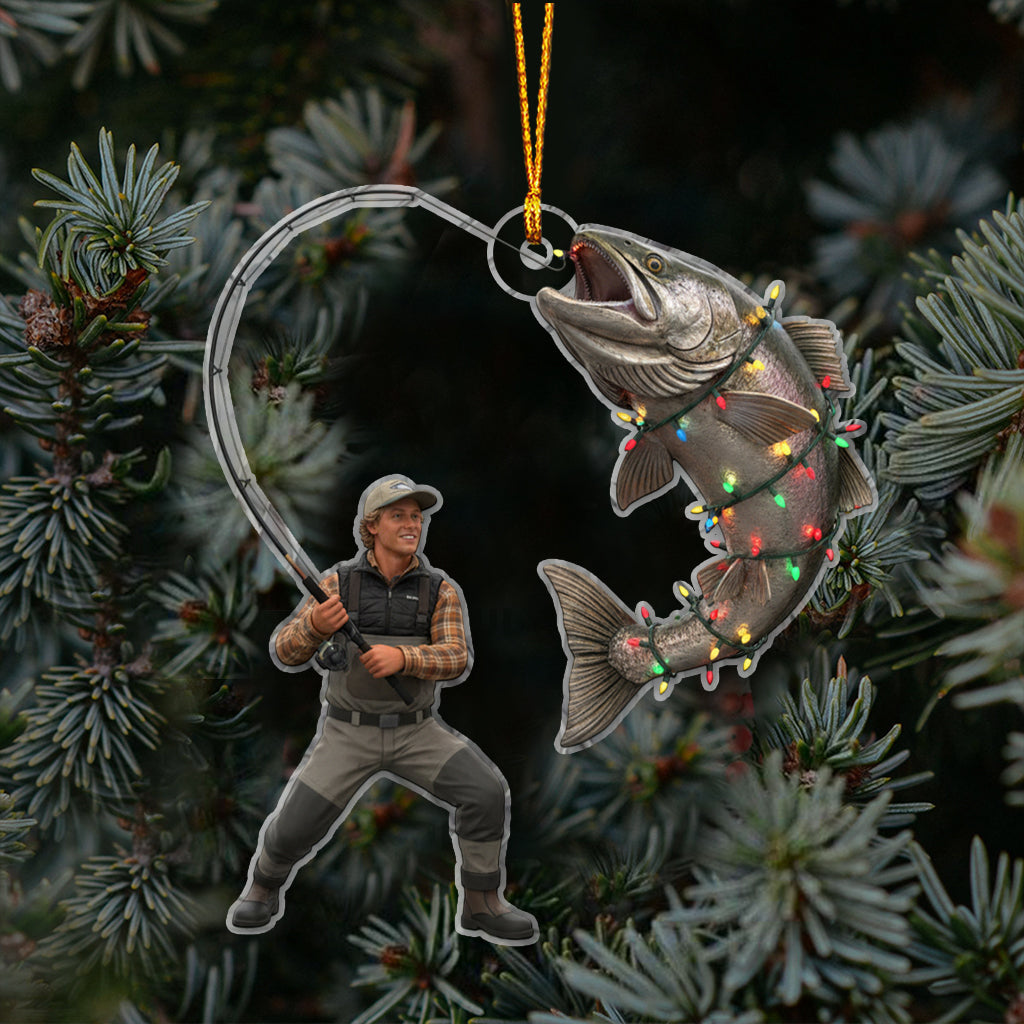 Accro à Noël - Ornement de pêche personnalisé