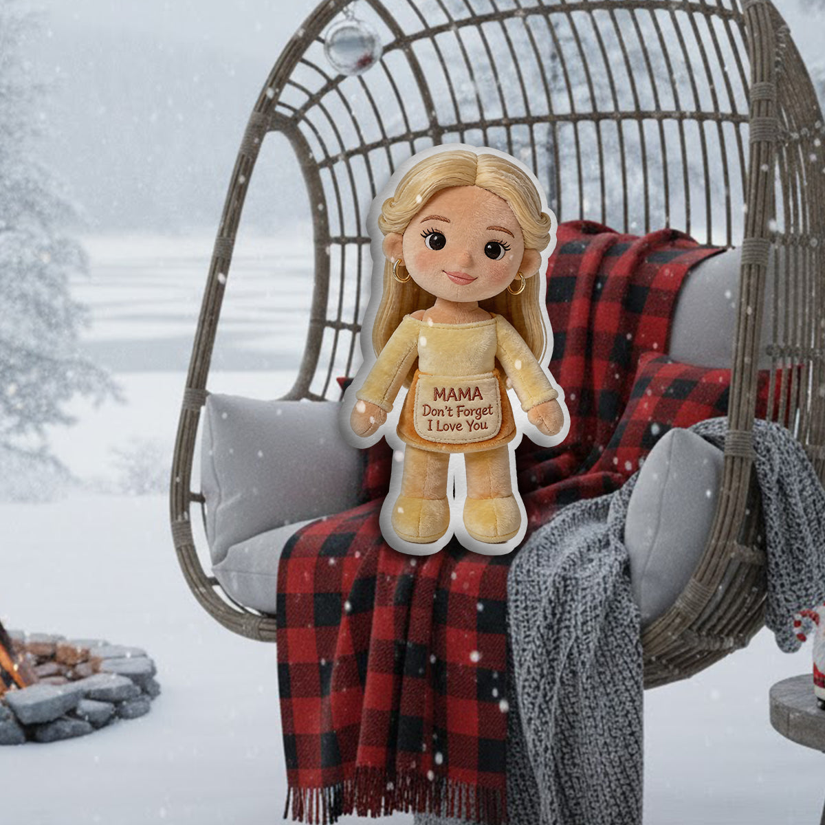 Souviens-toi que je t'aime - Coussin personnalisé en fausse fourrure pour maman