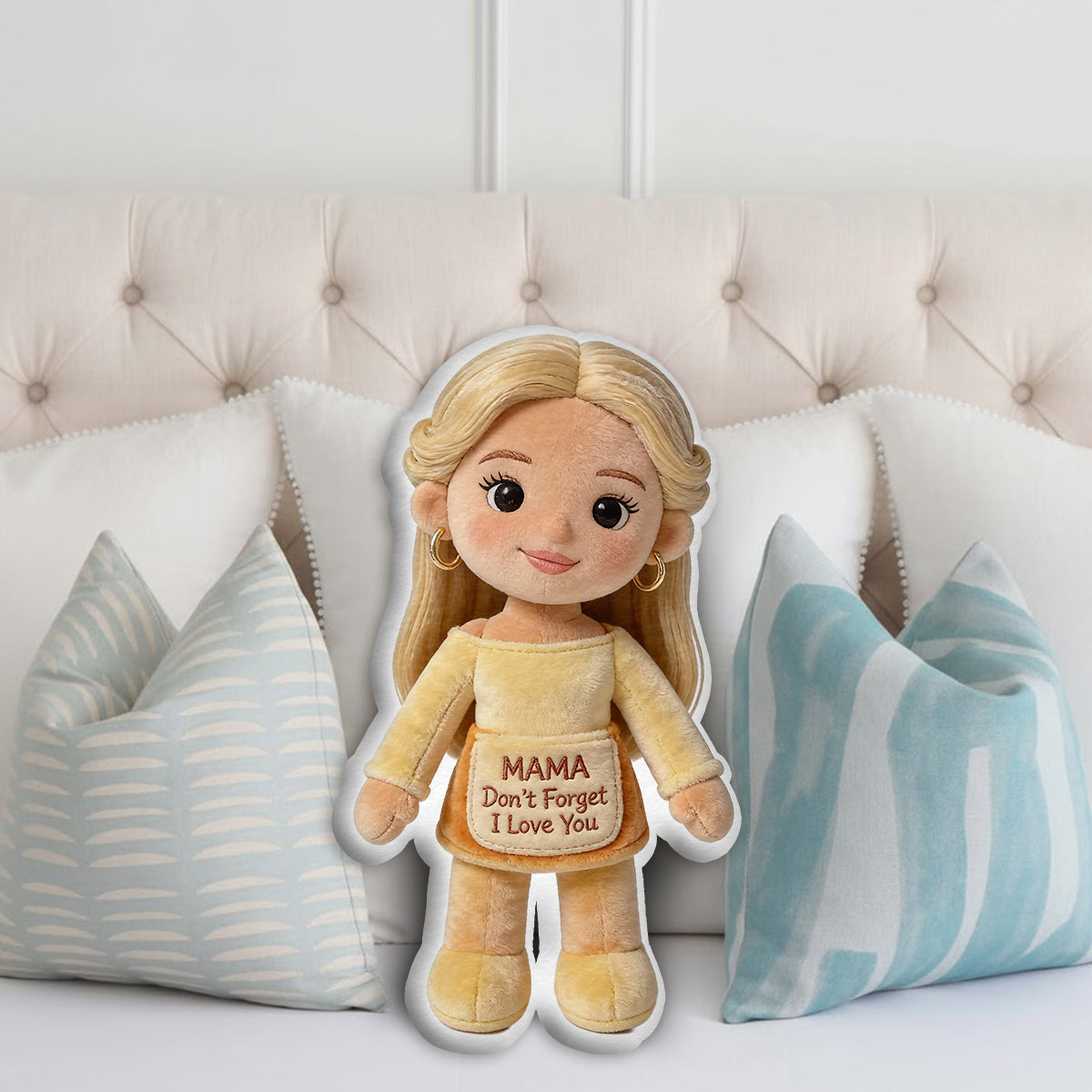 Souviens-toi que je t'aime - Coussin personnalisé en fausse fourrure pour maman