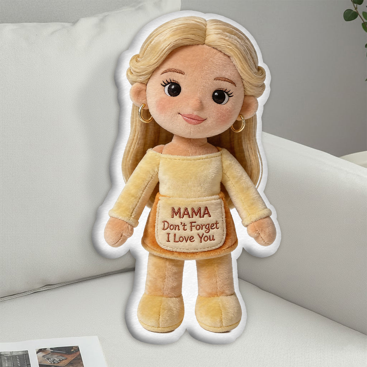 Souviens-toi que je t'aime - Coussin personnalisé en fausse fourrure pour maman