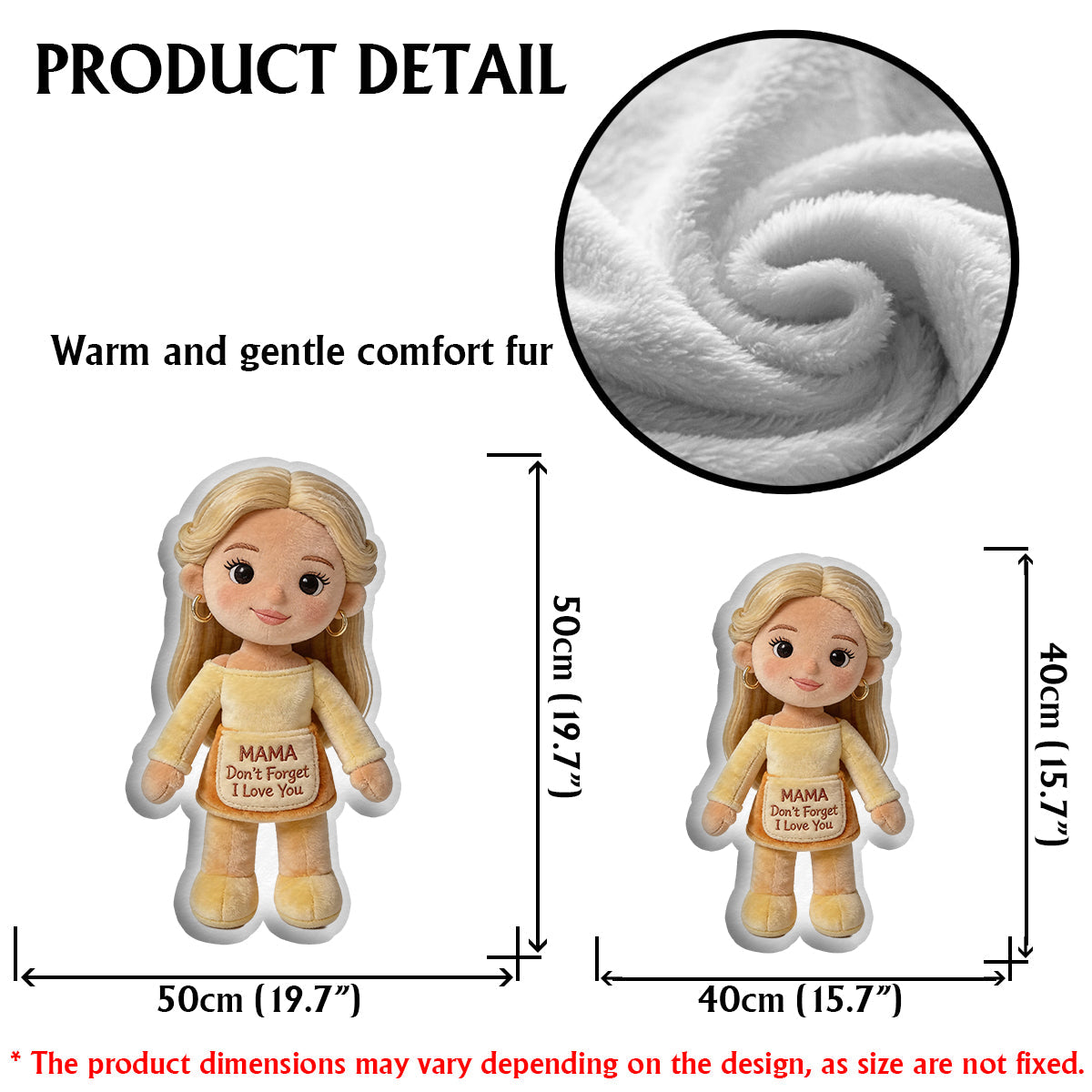 Souviens-toi que je t'aime - Coussin personnalisé en fausse fourrure pour maman