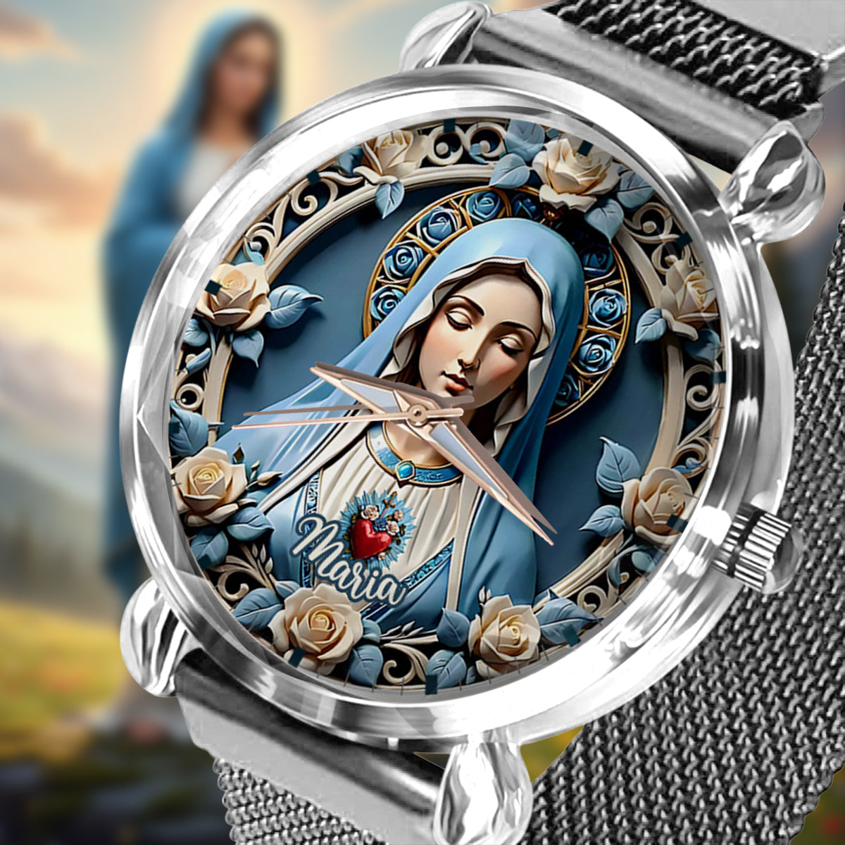 Croire - Montre-bracelet chrétienne personnalisée pour femmes