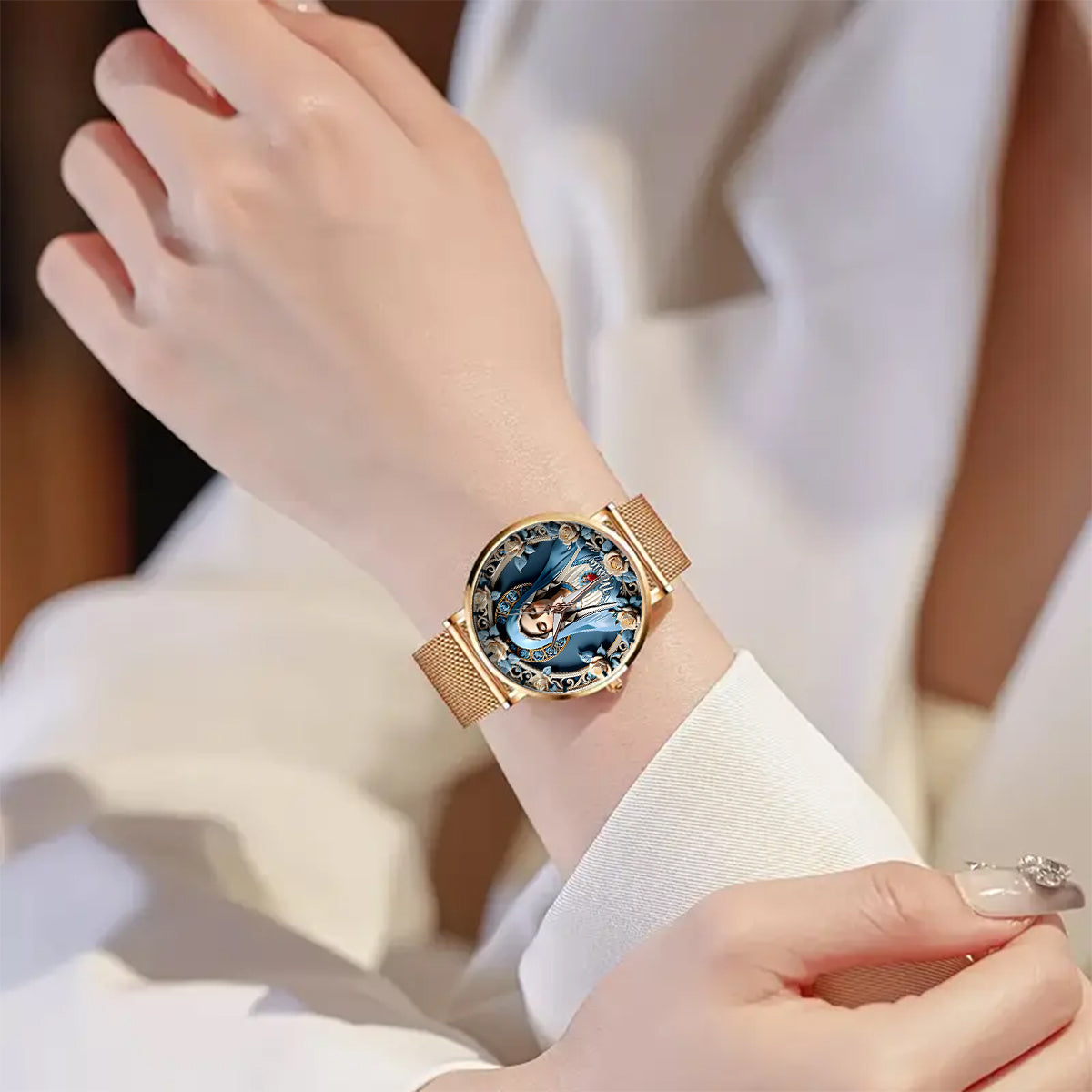Croire - Montre-bracelet chrétienne personnalisée pour femmes