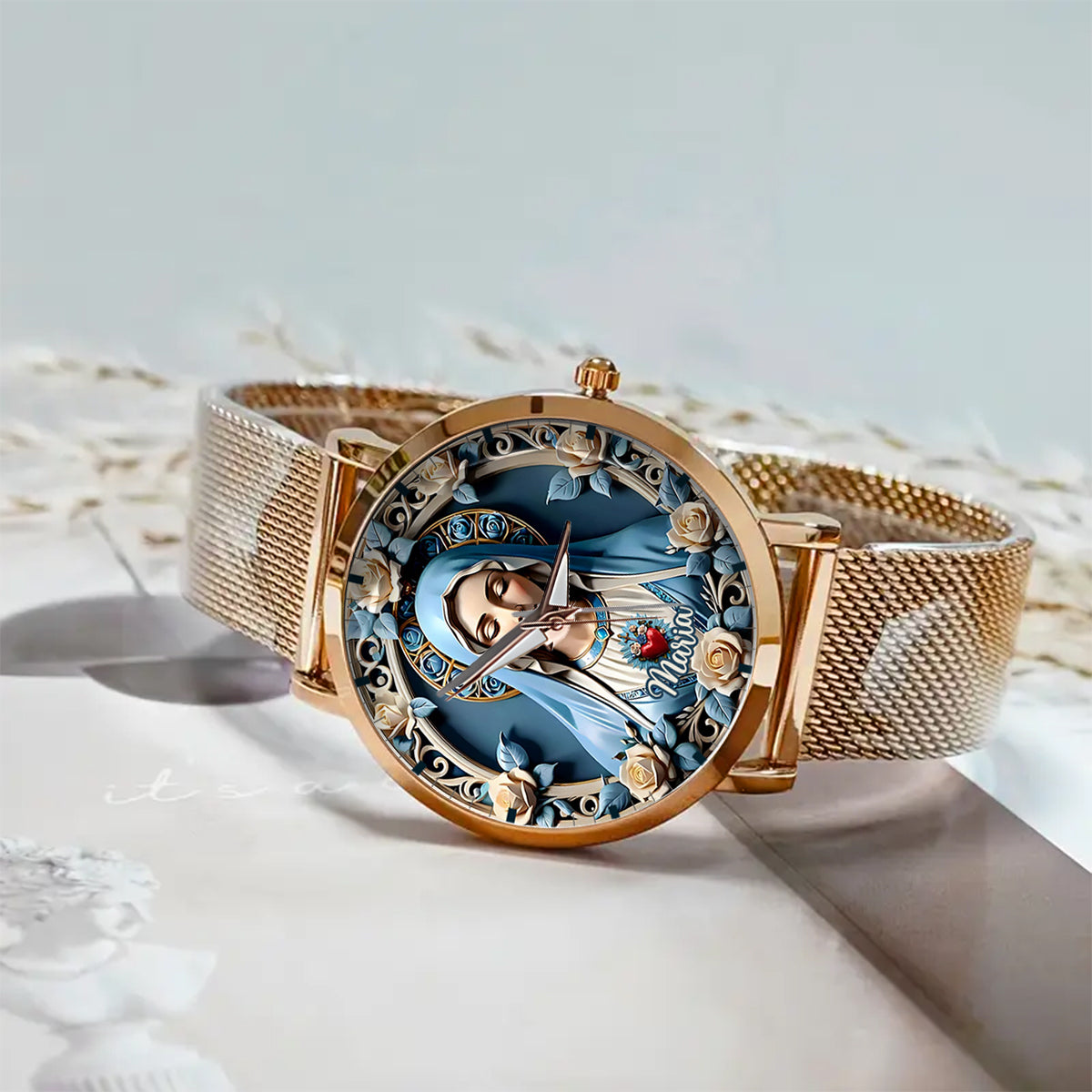 Croire - Montre-bracelet chrétienne personnalisée pour femmes