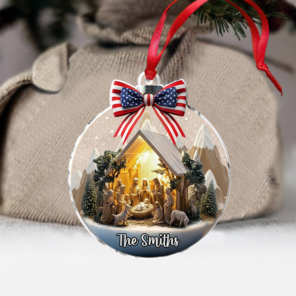 Nativity Scene Jesus - Personalized Christian Ornament