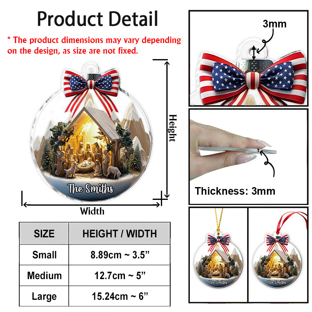 Nativity Scene Jesus - Personalized Christian Ornament