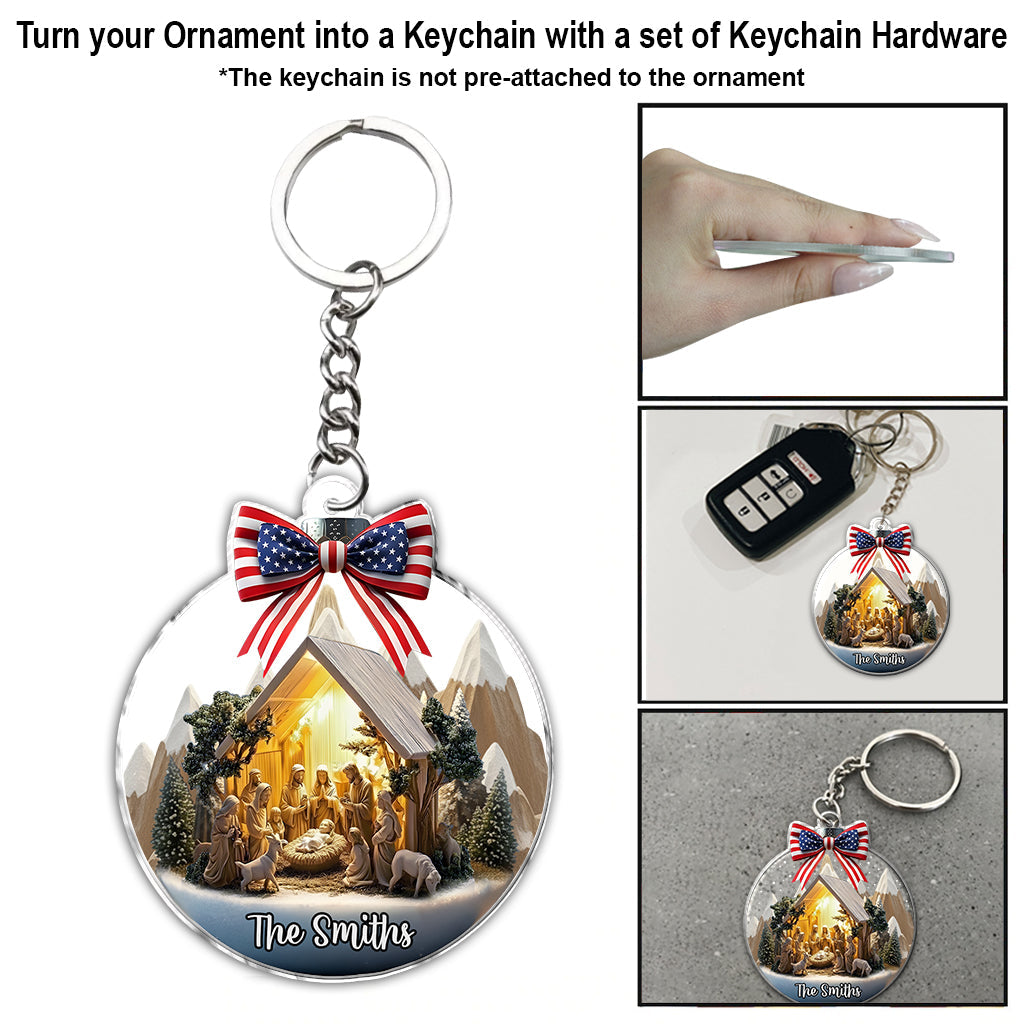 Nativity Scene Jesus - Personalized Christian Ornament