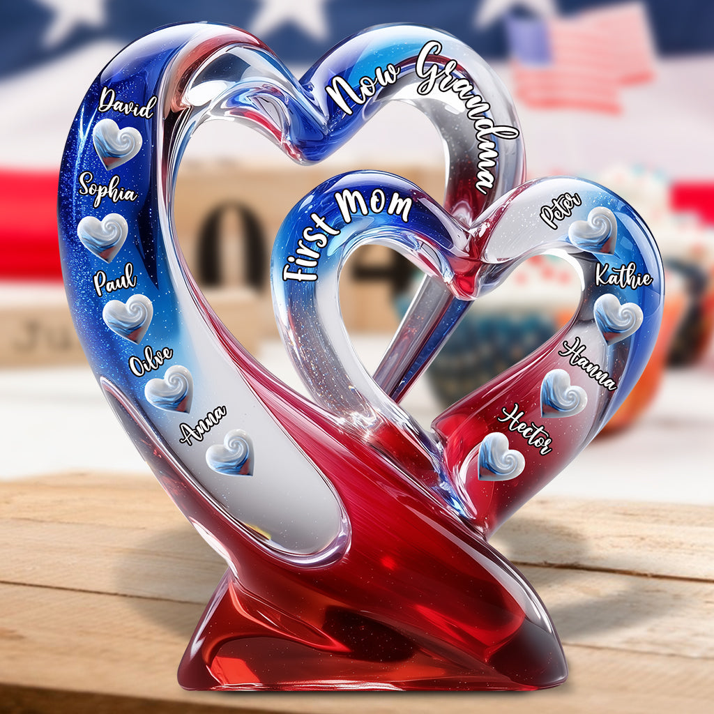 First Mom Now Grandma - Personalized Grandma Custom Shaped Acrylic Plaque