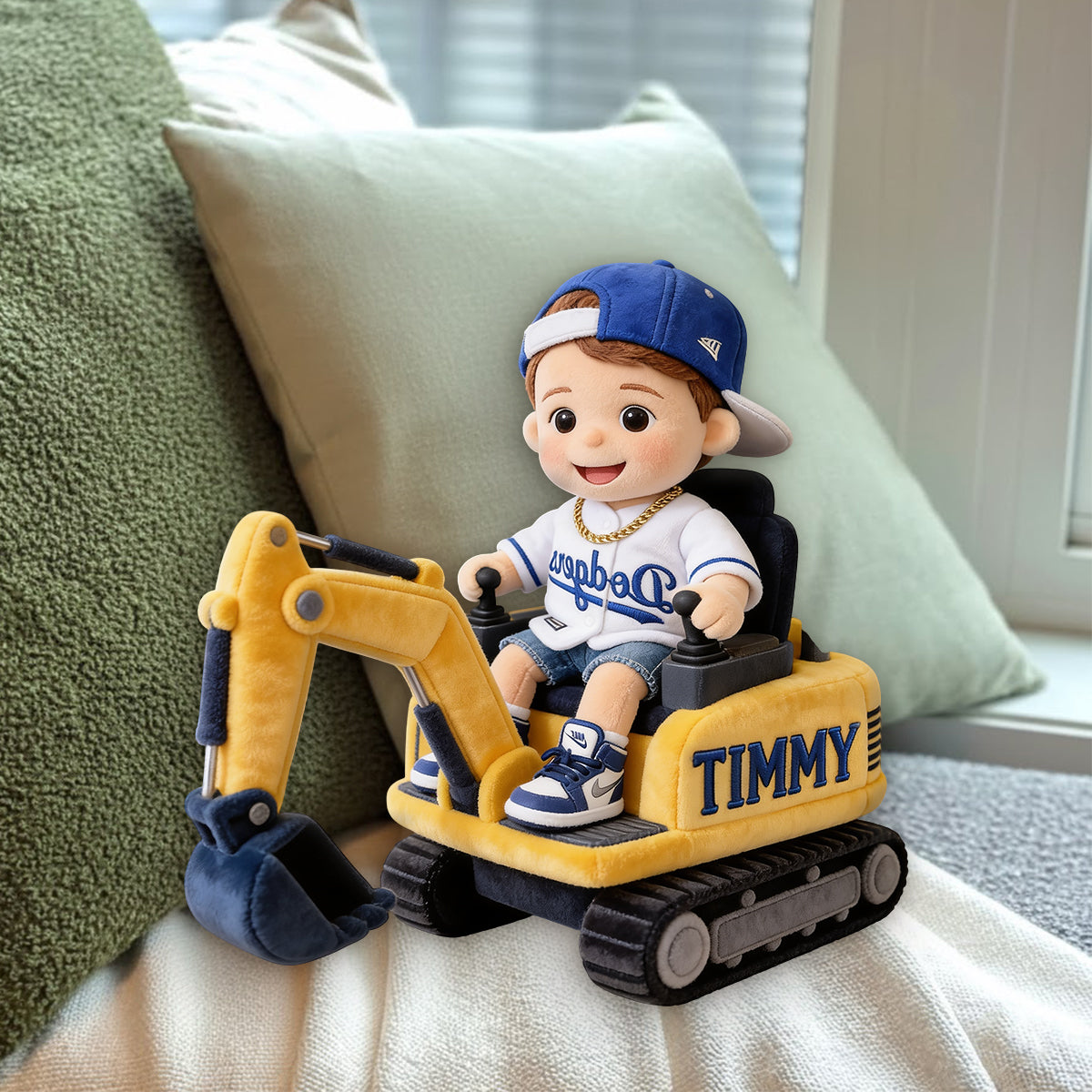 Kid On Wheel, Custom From Any Photo, Custom Any Vehicle - Personalized Kid Premium Faux Fur Pillow