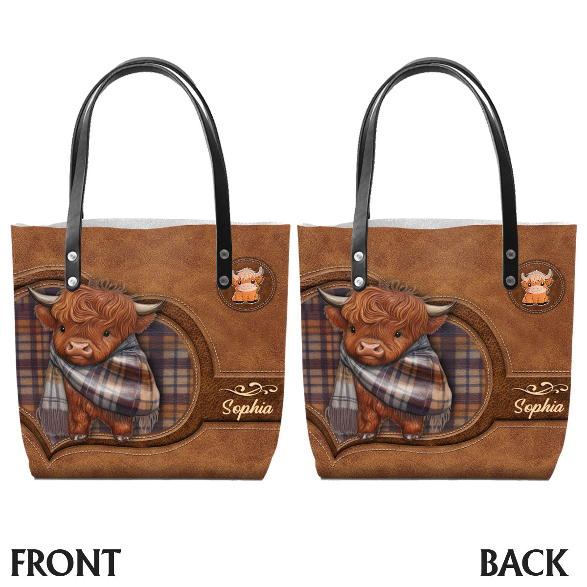 Adorable vache des Highlands - Sac fourre-tout personnalisé vache des Highlands