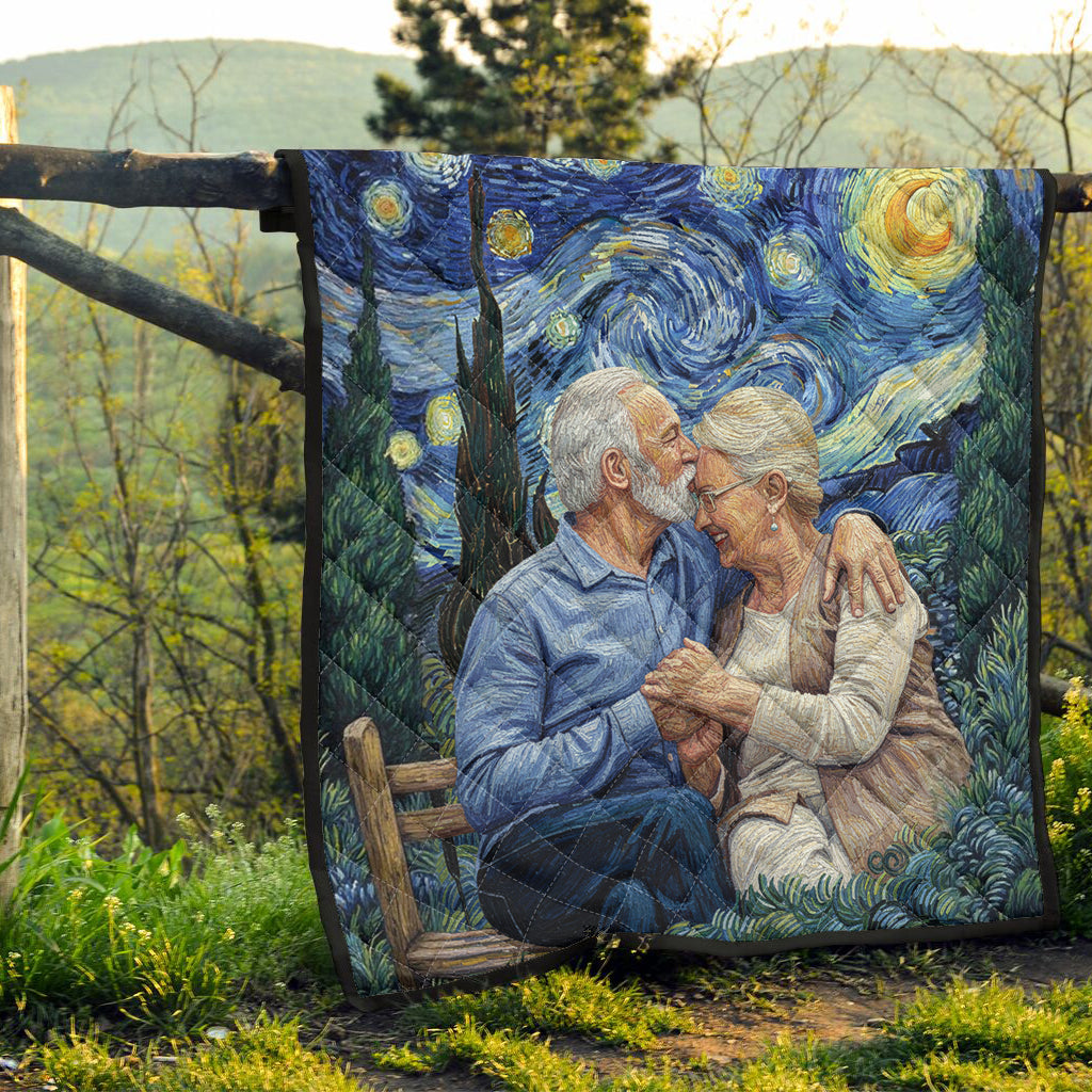 Couverture personnalisée pour couple style Van Gogh