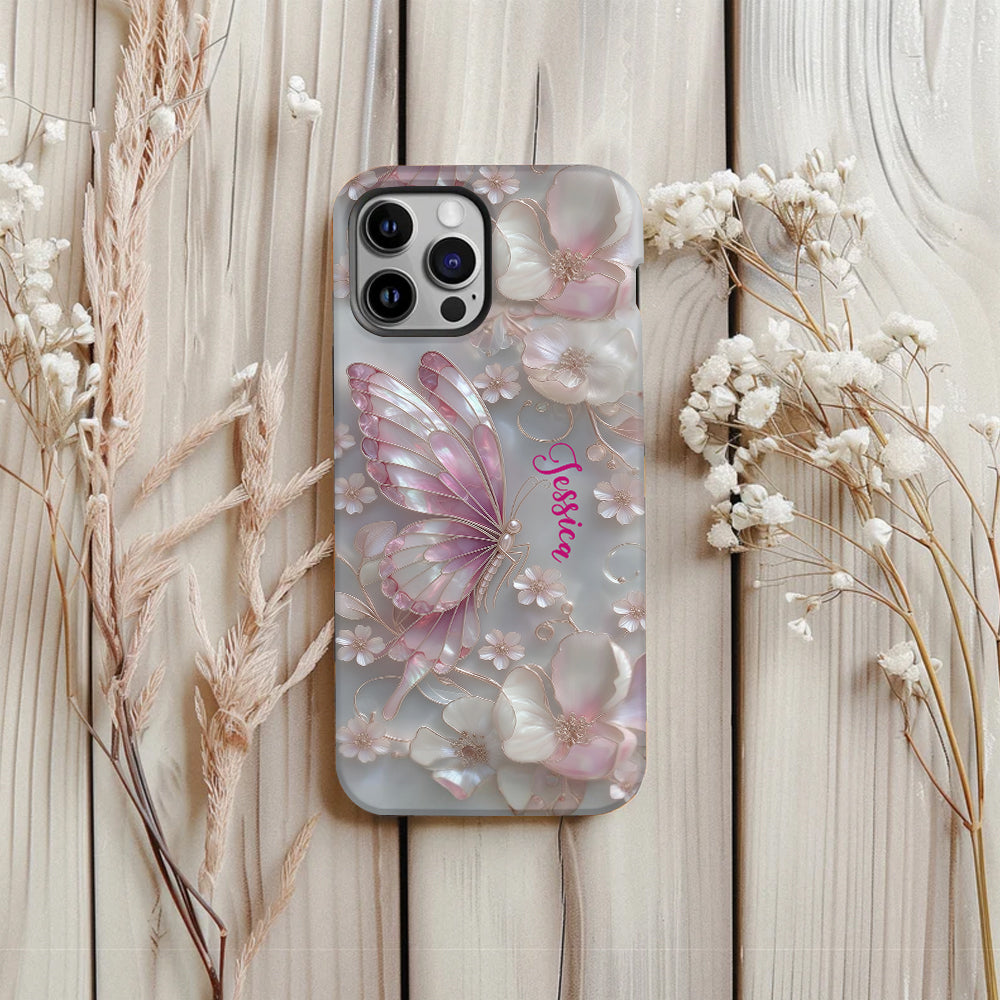 Coque de téléphone personnalisée avec motif papillons « J’adore les papillons »