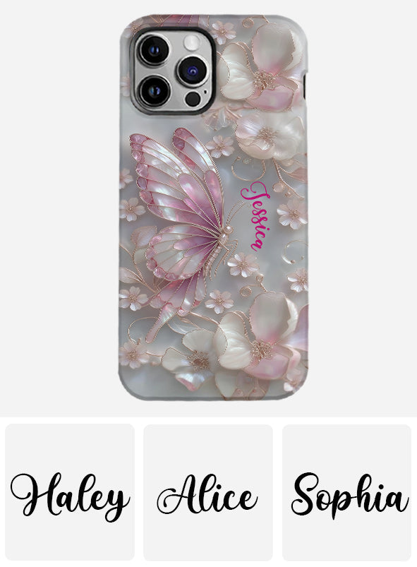 Coque de téléphone personnalisée avec motif papillons « J’adore les papillons »