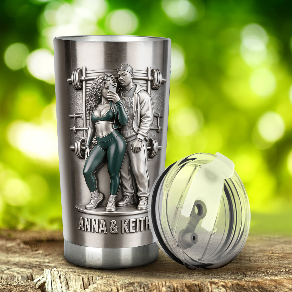 Gym Couple, Gym Gift For Him - Personalized Fitness Tumbler