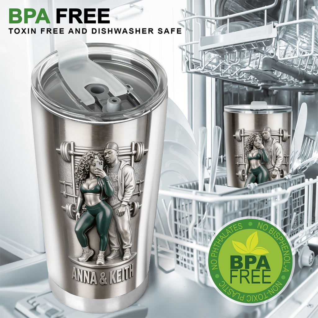 Gym Couple, Gym Gift For Him - Personalized Fitness Tumbler