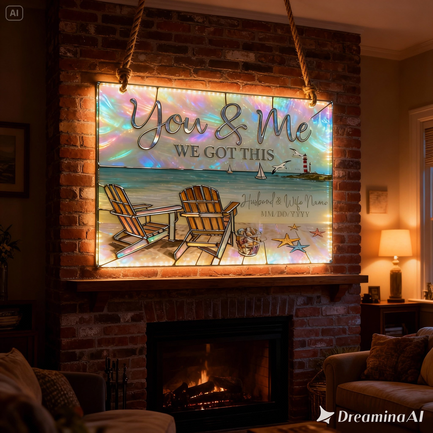 We Got This - Personalized Couple LED Light Acrylic Sign