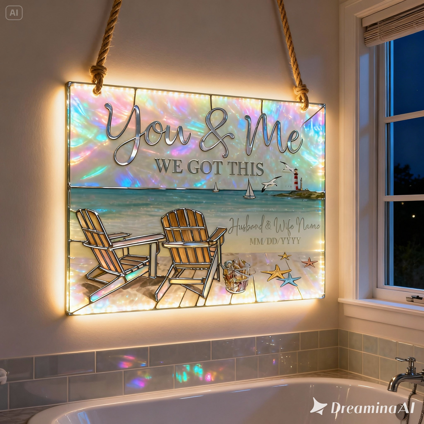 We Got This - Personalized Couple LED Light Acrylic Sign