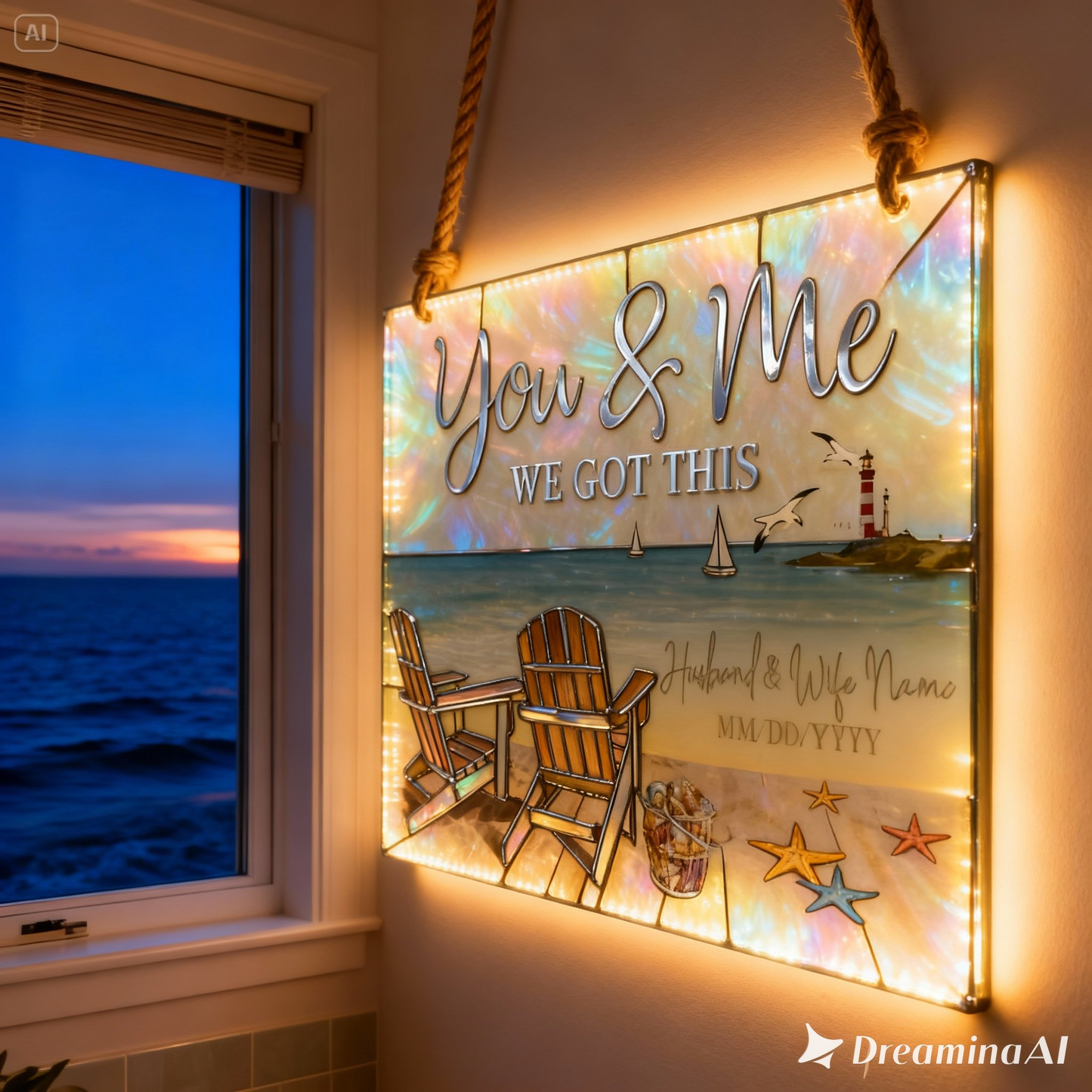 We Got This - Personalized Couple LED Light Acrylic Sign