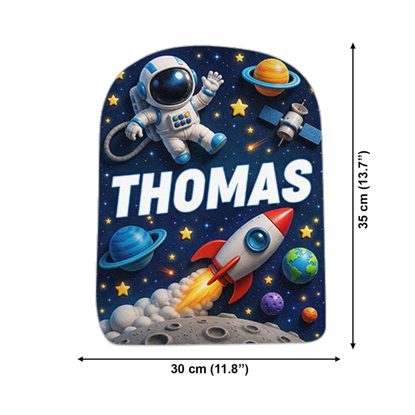 Back To School Gift, Astronaut Theme - Personalized Kid Changeable Leather Patch Backpack
