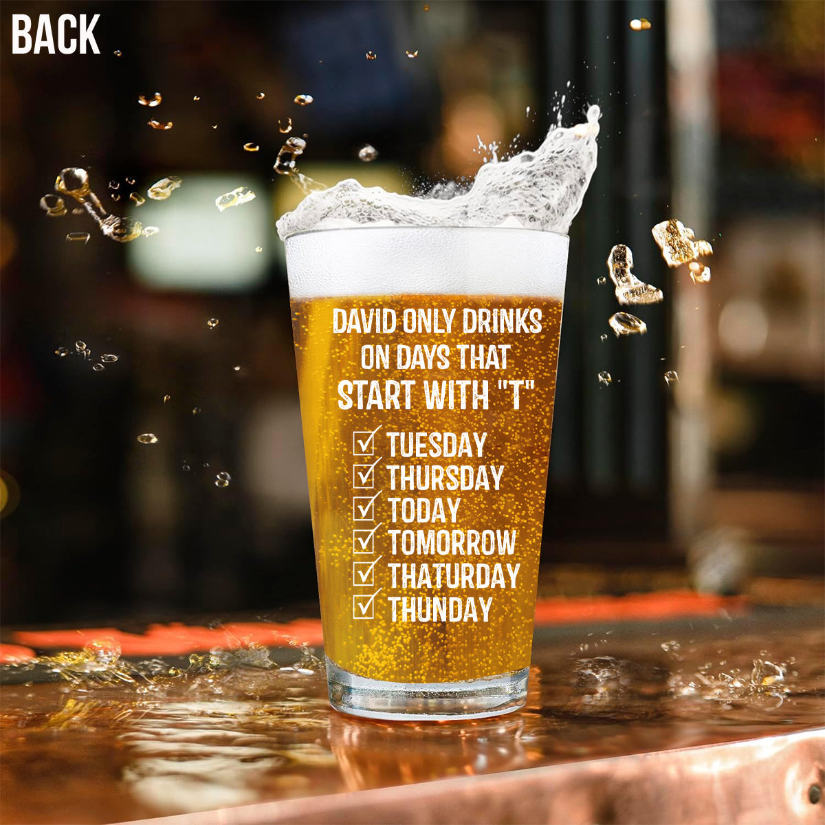 Gift For Dad Bob - Beer Lover - Personalized Beer Beer Glass