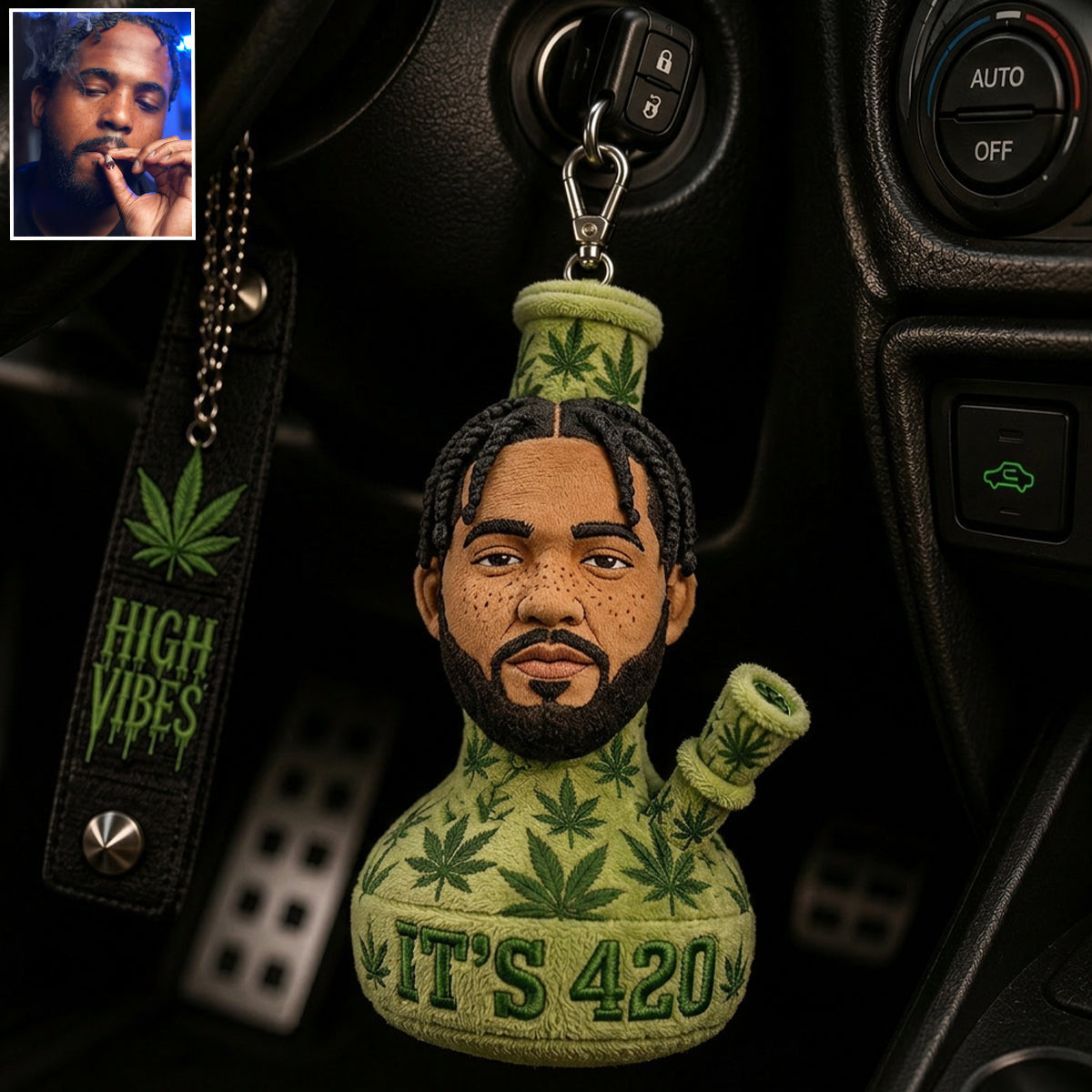 Cadeau Drôle 420 - Porte-clés en Peluche Personnalisé