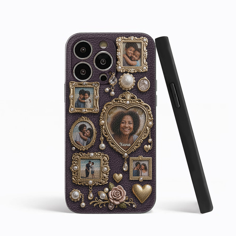 Grandma's Cute Little Museum - Personalized Grandma Leather Phone Case
