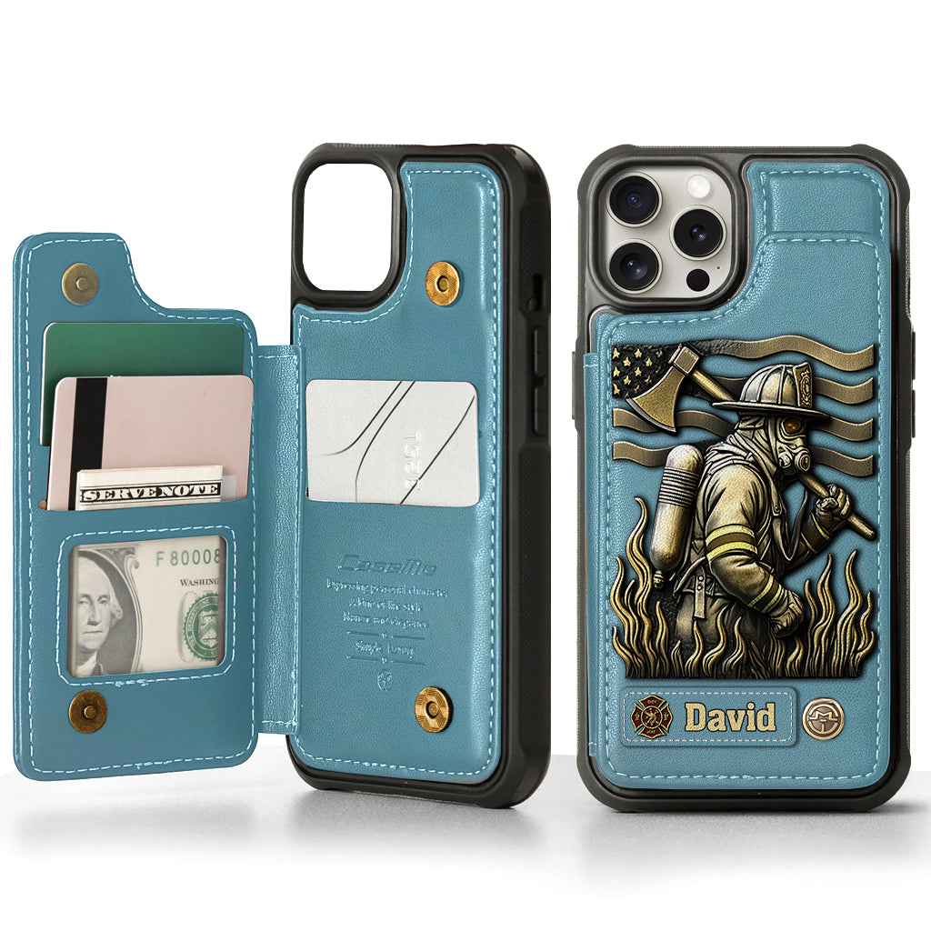 Fier pompier - Étui portefeuille personnalisé pour téléphone portable - Pompier