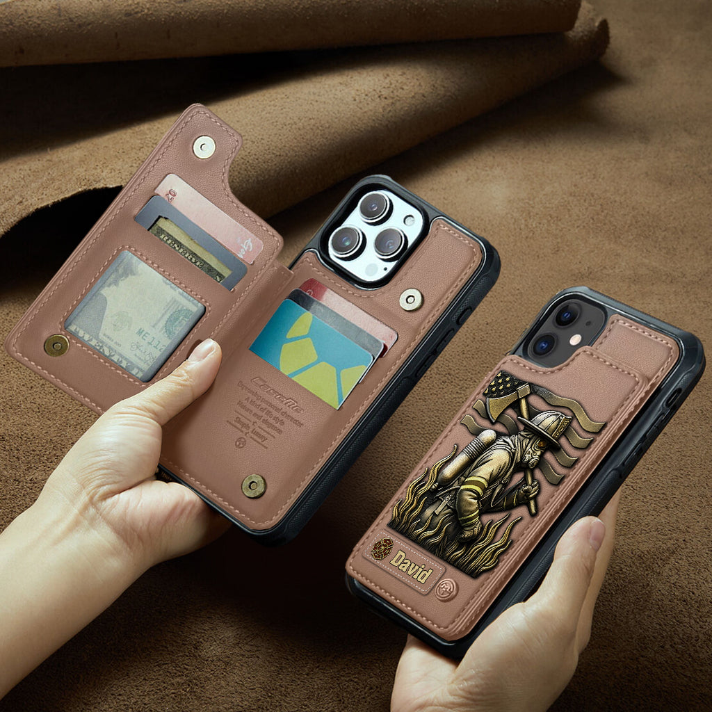 Fier pompier - Étui portefeuille personnalisé pour téléphone portable - Pompier