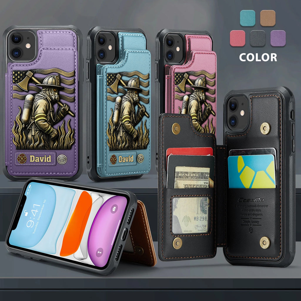 Fier pompier - Étui portefeuille personnalisé pour téléphone portable - Pompier