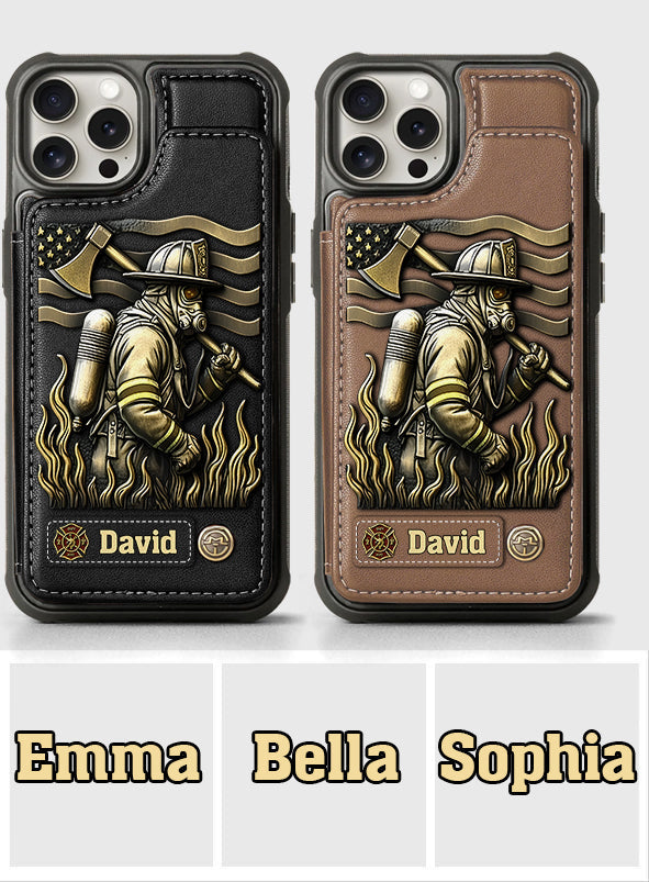 Fier pompier - Étui portefeuille personnalisé pour téléphone portable - Pompier