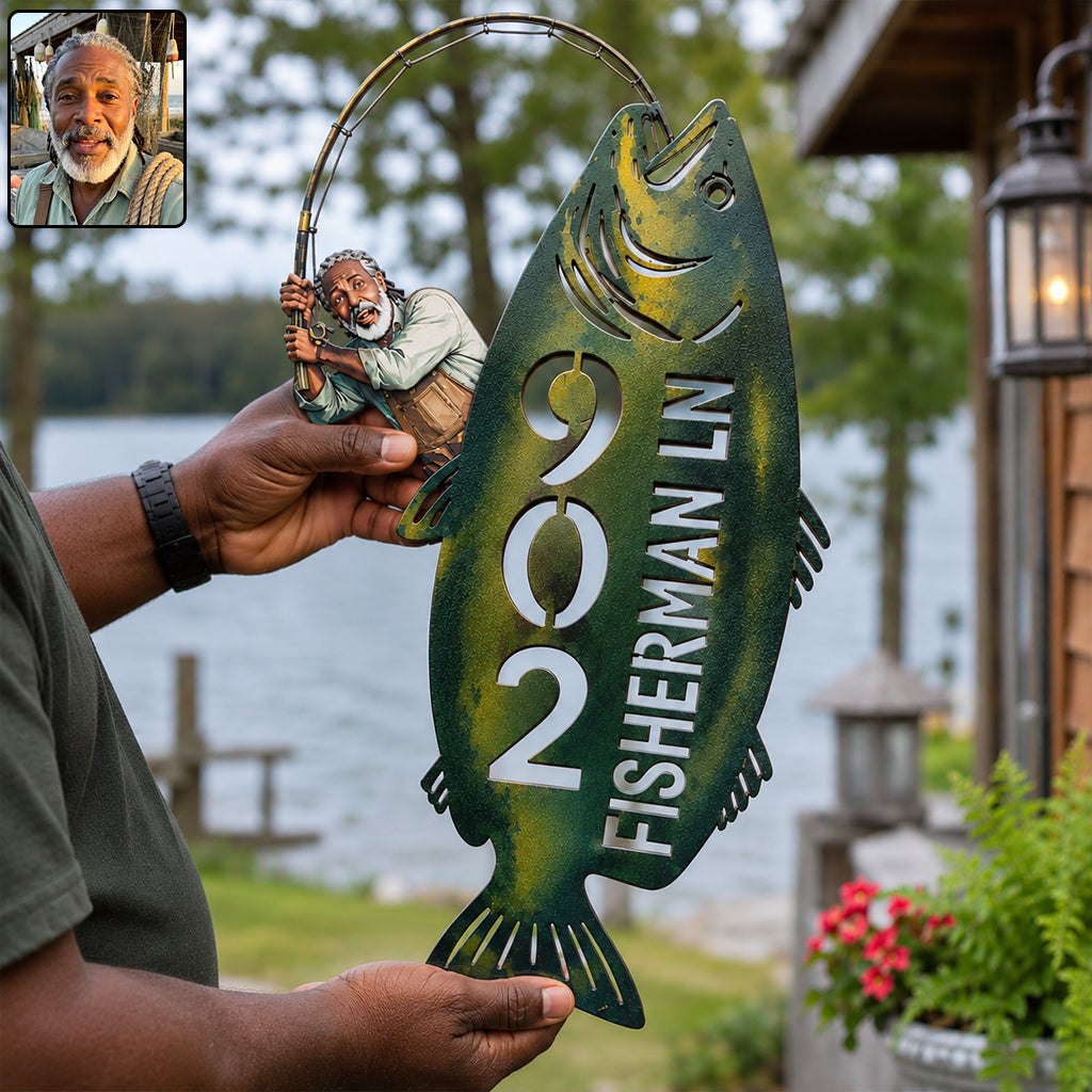 The Fisherman's Hideout - Personalized Fishing 3D Printed Cut Metal Sign