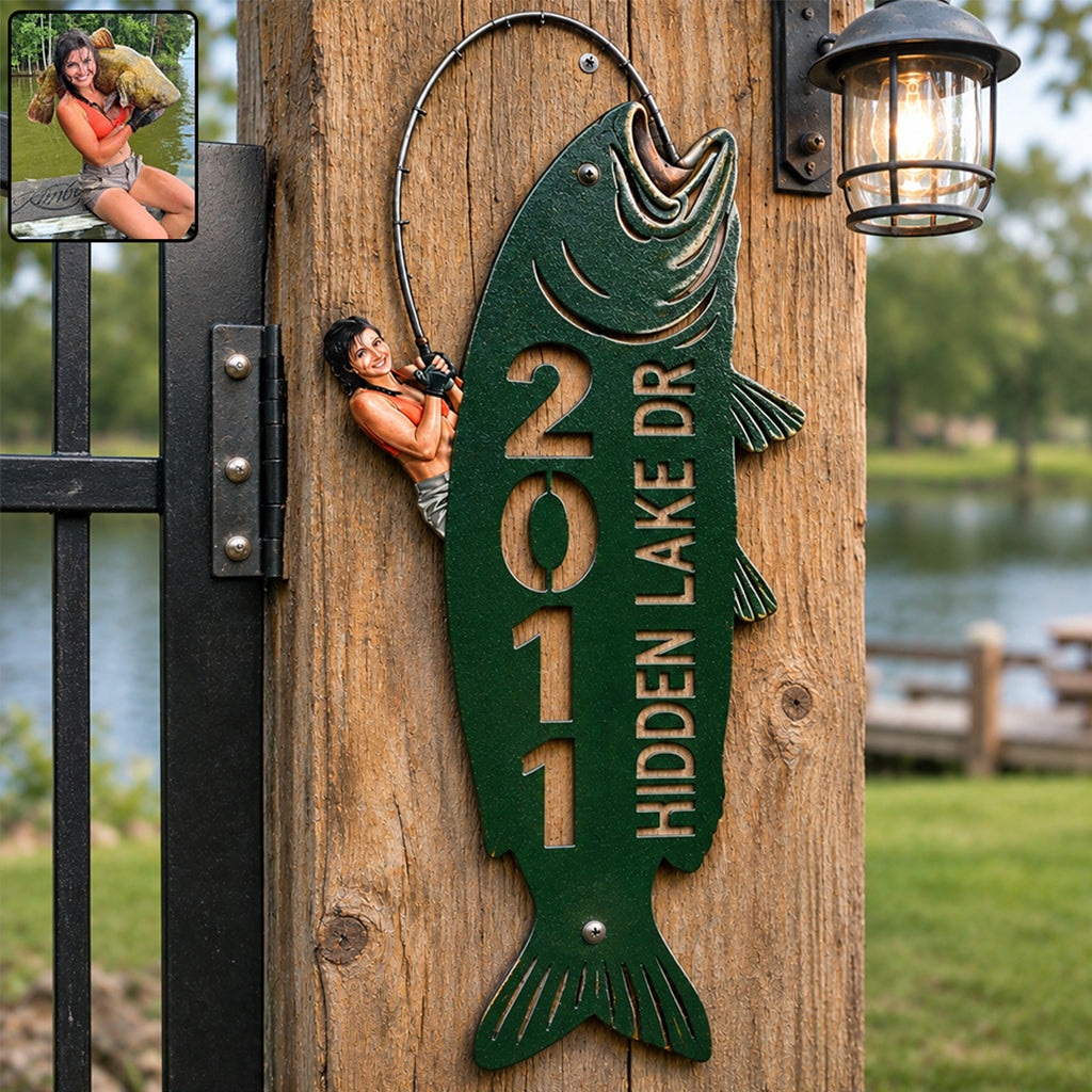 The Fisherman's Hideout - Personalized Fishing 3D Printed Cut Metal Sign