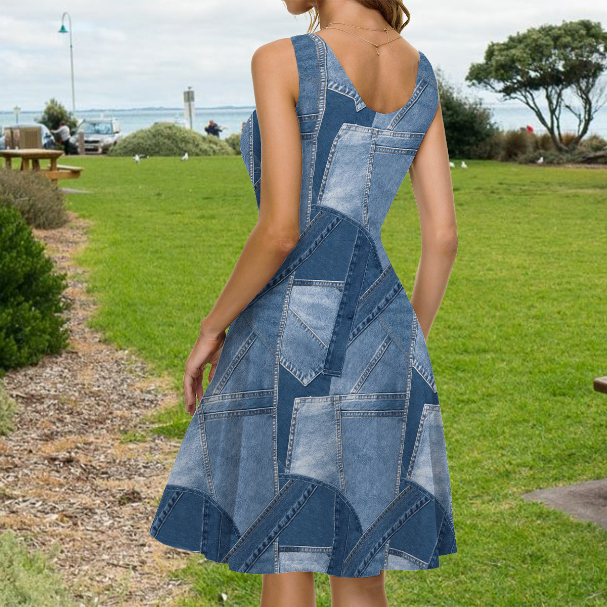 Robe sans manches personnalisée avec un adorable bouledogue