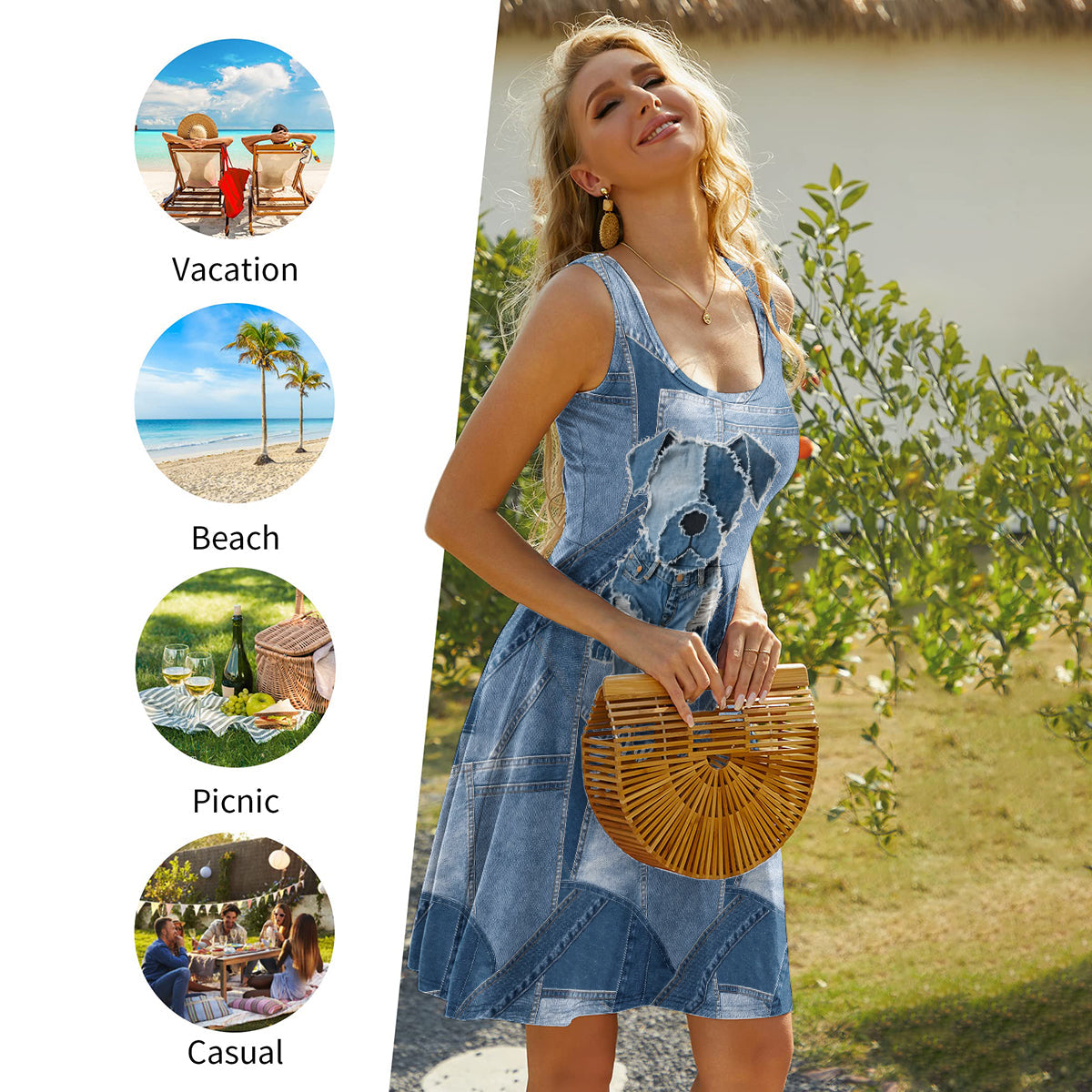 Robe sans manches personnalisée avec un adorable bouledogue