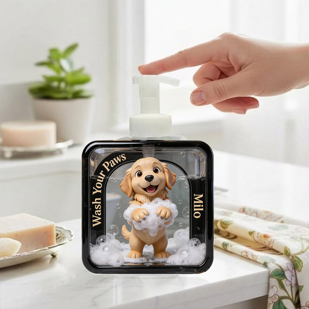 Lavez vos pattes - Distributeur de savon personnalisé pour chien