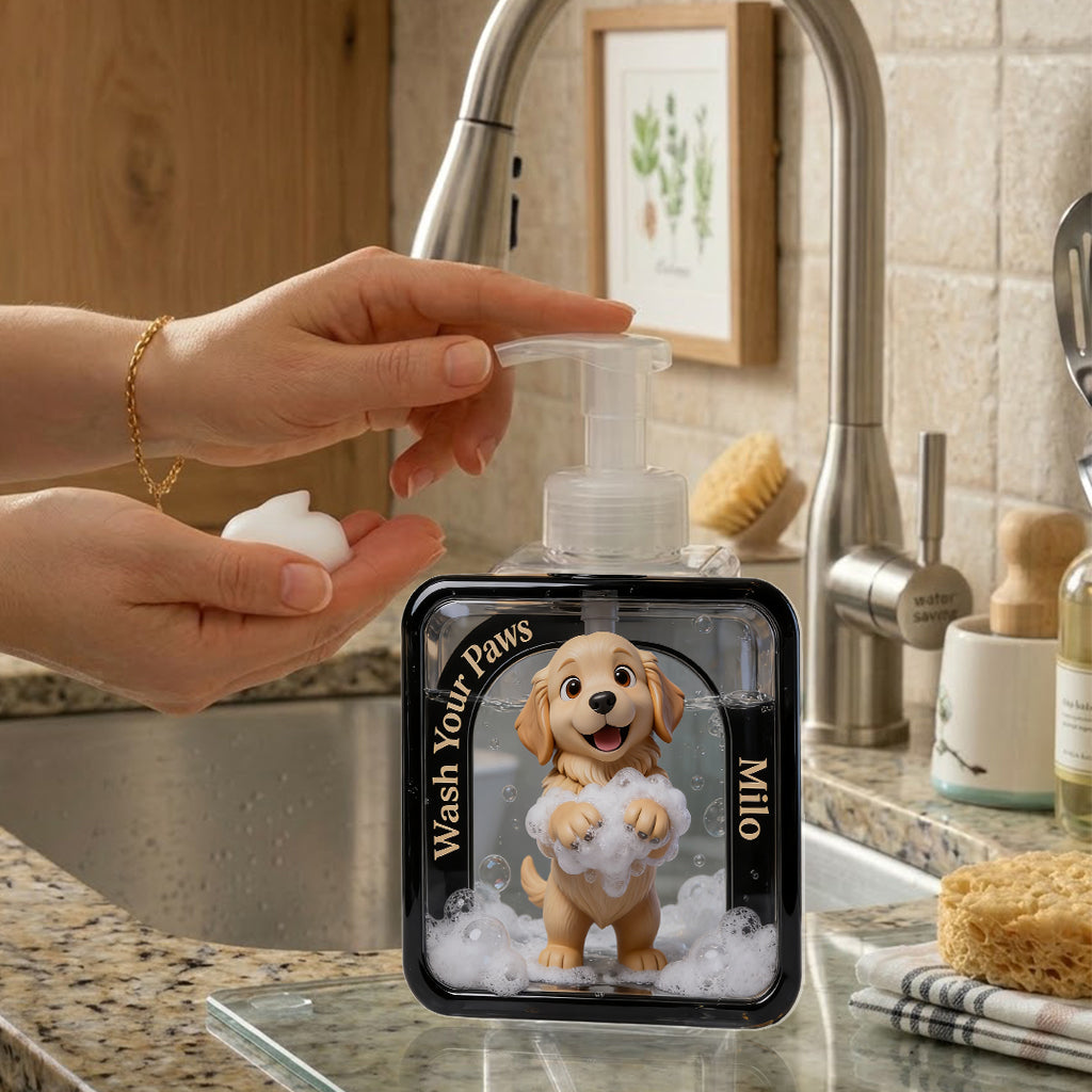 Lavez vos pattes - Distributeur de savon personnalisé pour chien