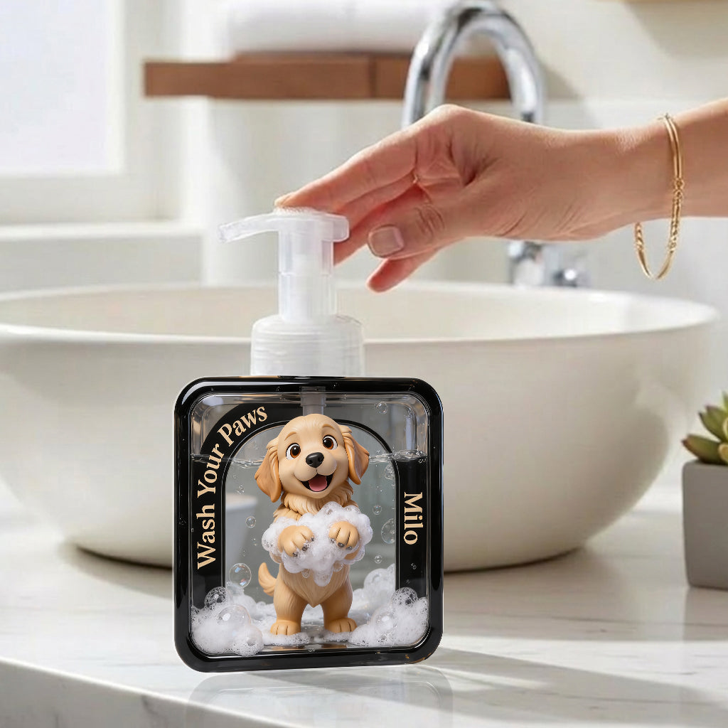 Lavez vos pattes - Distributeur de savon personnalisé pour chien