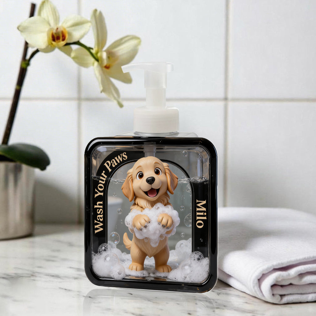 Lavez vos pattes - Distributeur de savon personnalisé pour chien