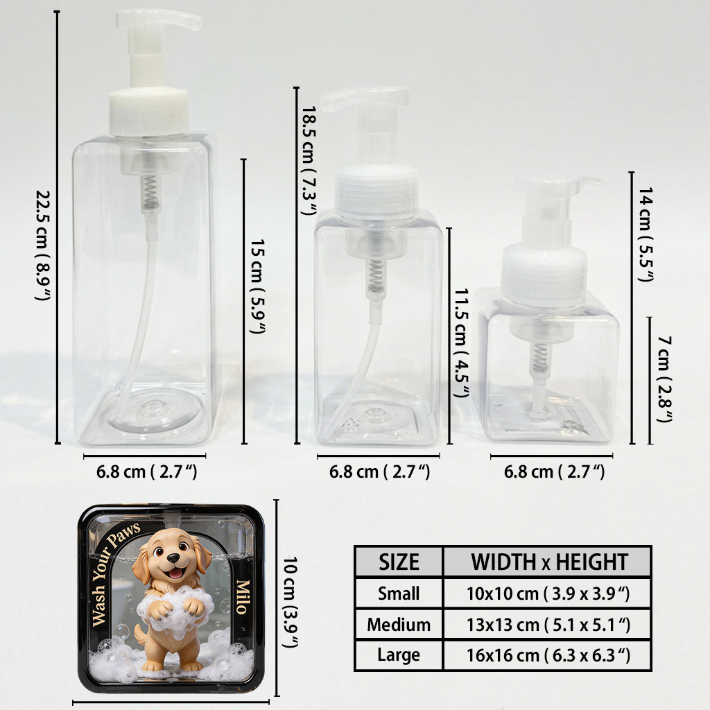 Lavez vos pattes - Distributeur de savon personnalisé pour chien