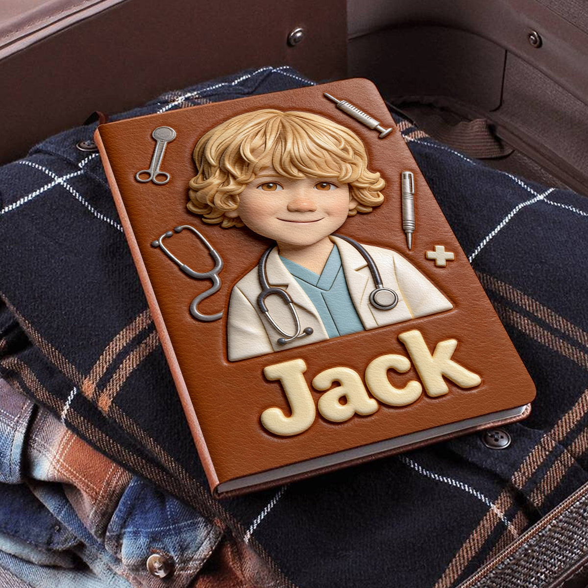 Là où commencent les rêves - Carnet en cuir personnalisé pour enfant