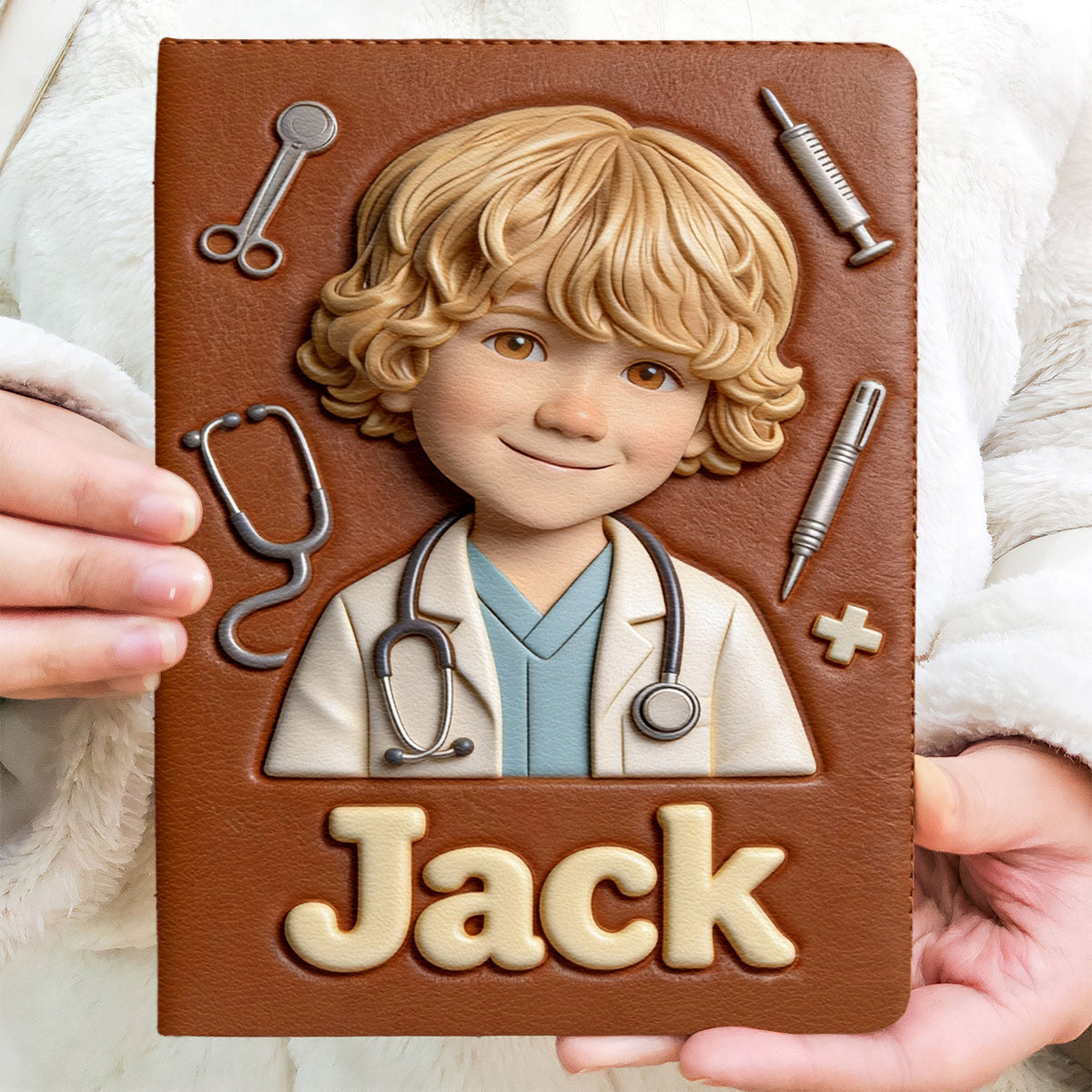 Là où commencent les rêves - Carnet en cuir personnalisé pour enfant