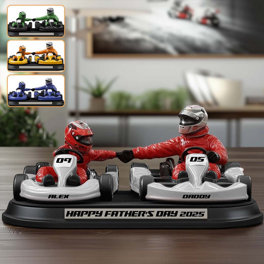 Kart Racing Loving Dad & Kid - Personalized Father Custom Shaped Acrylic Plaque